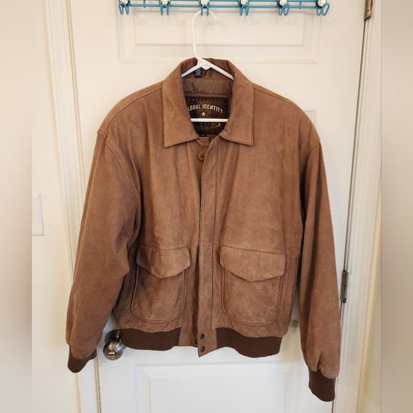 Other - Global Identity Outerwear Genuine Suede Brown Leather Jacket Men's Size L